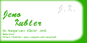 jeno kubler business card
